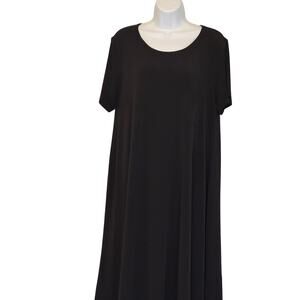 LuLaRoe Black Swing Dress Midi  Size L Flowy Minimalist Casual Comfort, capsule